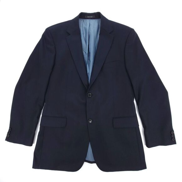 HUGO BOSS 100% Virgin Wool Navy Pasolini Guabello BioTECH Blazer Suit Jacket 42R - Picture 1 of 12